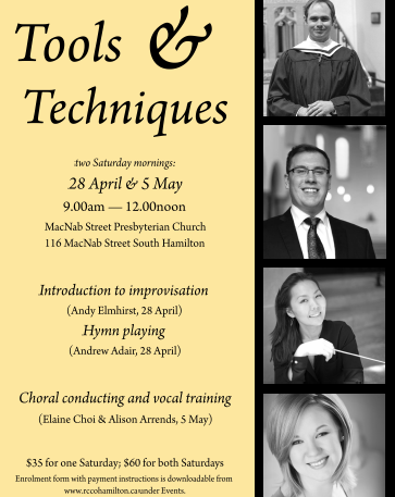 Spring sessions offer insight into hymn improvisation, choral conducting, choral conducting, and vocal training